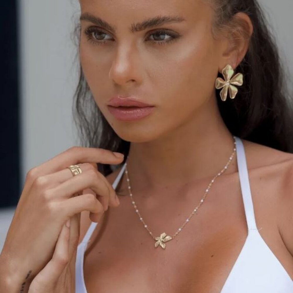 Flora 18K PVD Gold Plated Necklace - Picture 5 of 6